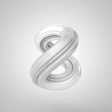 Number 8, 3D rendering colorful and reflective glass 스톡 일러스트