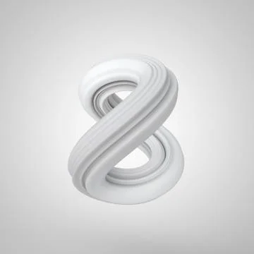 Number 8, 3D rendering colorful and reflective glass Stock-Illustration
