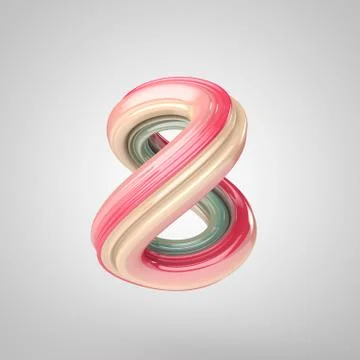 Number 8, 3D rendering colorful and reflective glass Stock-Illustration