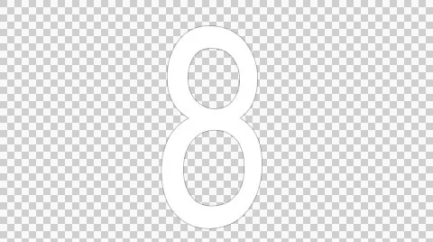 Number 8 - Clean 3D rotating title - with Alpha Channel Stockbeeldmateriaal 47911359