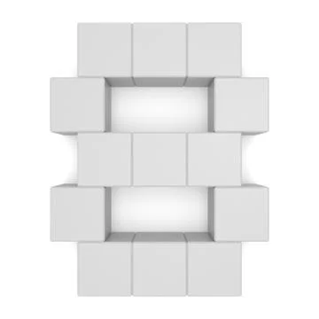 Number 8 cubic white Stock Illustration