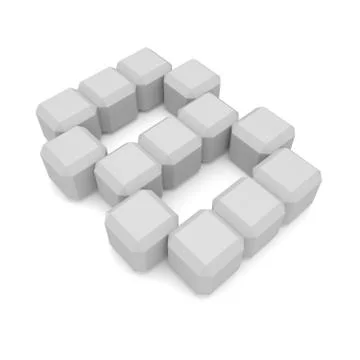 Number 8 cubic white Stock Illustration