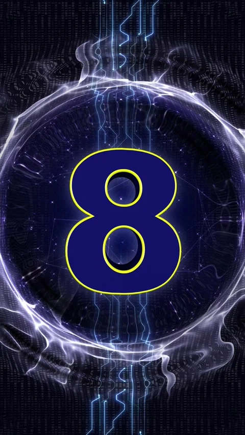 Number 8 Exploding Number Animation, Loop Vídeos de archivo 322527869
