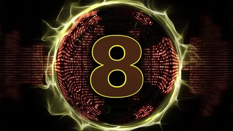 Number 8 Exploding Number Animation, Loop Stock Footage 322811332
