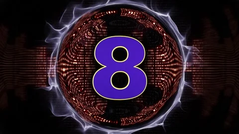 NUMBER 8 Explosive Music WAVE Number Transition Animation Vídeos de archivo 335162280