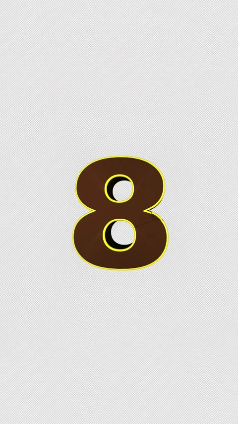 Number 8 Explosive Top Ten Number Transition Animation, Loop Stock Footage 336975043