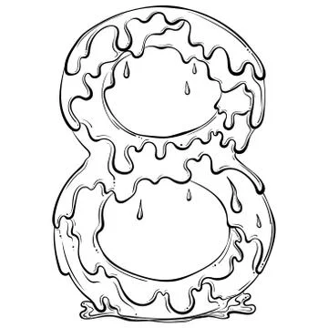 Number 8 with flow drops Stock Illustration