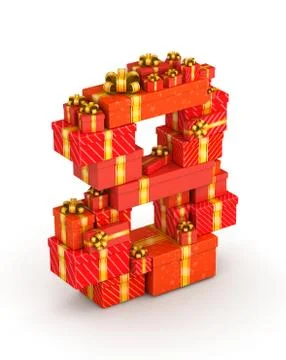Number 8 from gifts Stock Illustration