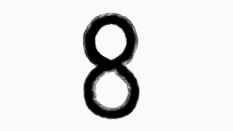 Number 8 Hand Drawn Animation With Brush Stroke Stock Footage 300296483