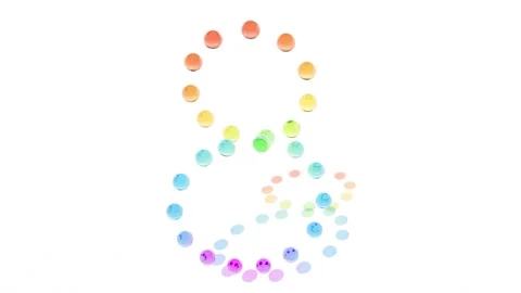 Number 8 made up of colorful cubes intro able to loop seamless Vídeo Stock 249010356