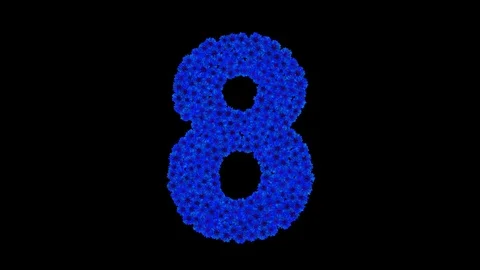 Number 8 made of cornflowers Stock Footage 73941789