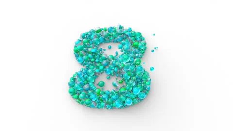Number 8 made with Glass Balls Stock Footage 253596486