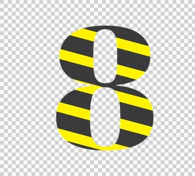 Number 8 Solid Black Numeral Eight With Faint diagonal lines Stock Illustration
