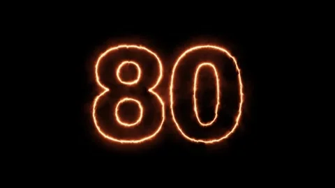 Number 80 fire Animation Stock Footage 276898076