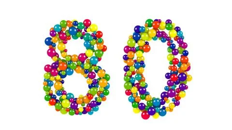 Number 80 as small balls over white Stock Illustration