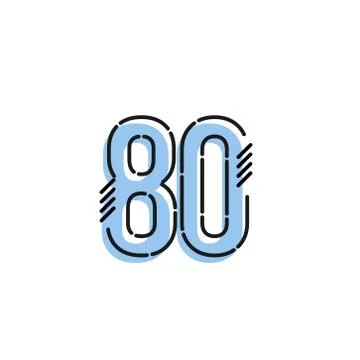 Number 80 Vector Template Design Illustration Design for Anniversary Celebrat Stock Illustration