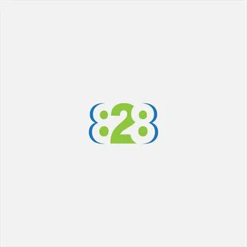 Number 828 logo vector Stock Illustration