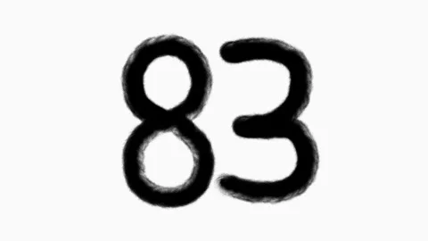 Number 83 Hand Drawn Animation With Brush Stroke Stock Footage 301108522