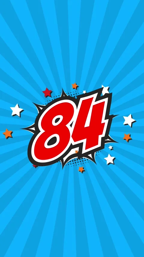 Number 84 - Eighty-Four - 84th eighty-fourth 스톡 동영상 293720967