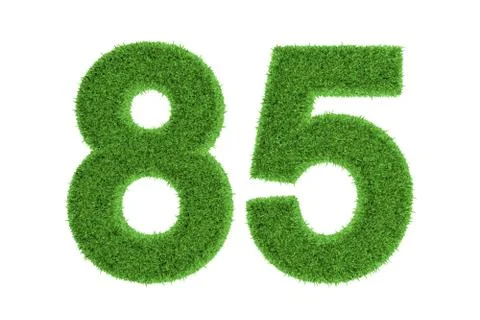 Number 85 with a green grass texture Stock Illustration