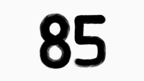 Number 85 Hand Drawn Animation With Brush Stroke Stock Footage 301108446