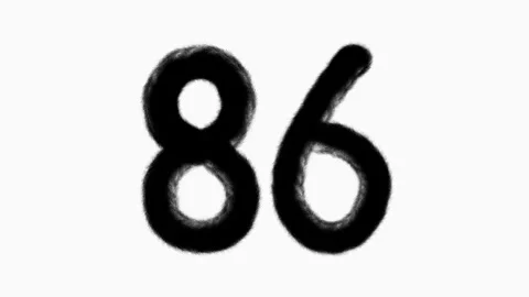 Number 86 Hand Drawn Animation With Brush Stroke Stock Footage 301108570