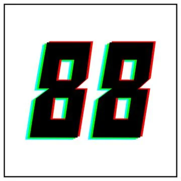 Number 88, eighty eight vector desing logo.Dynamic, split-color, shadow of  n Illustrazione stock