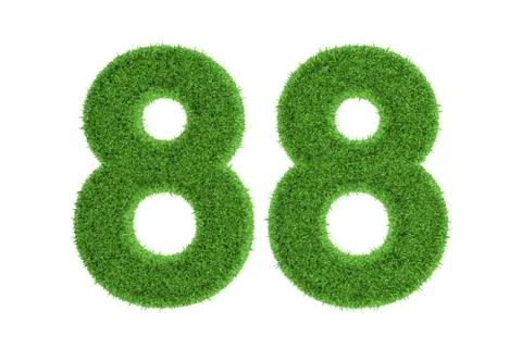 Number 88 with a green grass texture Stock Illustration