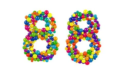 Number 88 as small balls over white Stock Illustration