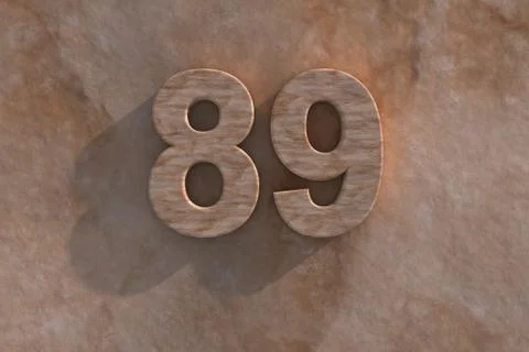 Number 89 carved from marble on marble base Stock Illustration