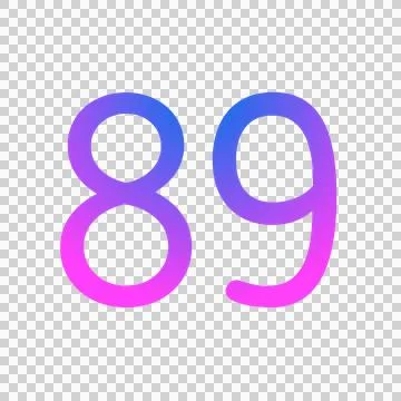 Number 89 gradient blue pink 3d sign symbol on transparent background Stock Illustration