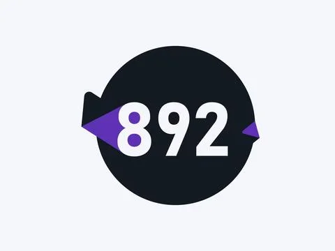 Number 892 logo icon design vector image Stock Illustration
