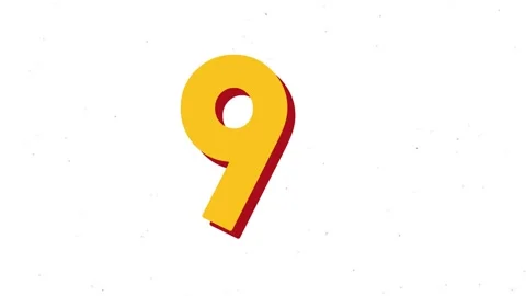 Number 9 animated text video clip Video stock 321753120