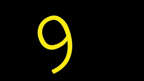 Number 9 animated text video clip Stock Footage 321753121