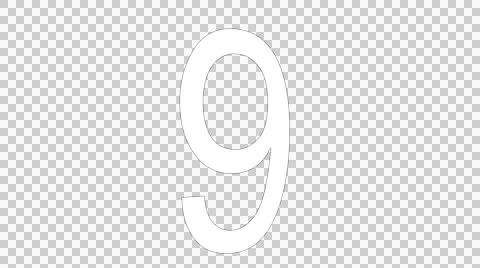 Number 9 - Clean 3D rotating title - with Alpha Channel Stockbeeldmateriaal 47911189