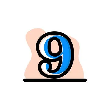 Number 9 Conceptual Vector Illustration Design Icon Stock Illustration