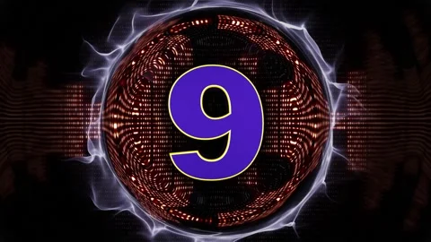 NUMBER 9 Explosive Music WAVE Number Transition Animation Vídeos de archivo 335163750