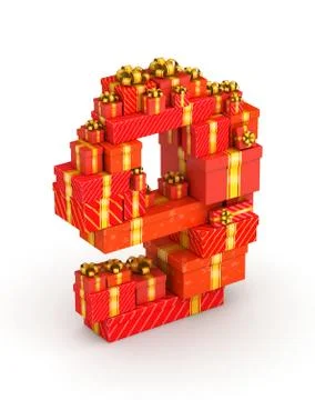 Number 9 from gifts Illustrazione stock