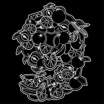 Number 9 Illustrazione stock