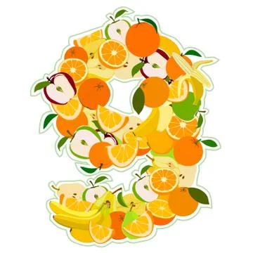 Number 9 Illustrazione stock