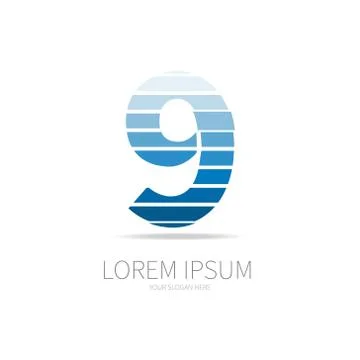 Number 9 logo design Stock Illustration