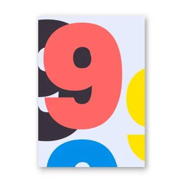 Number 9 poster Stock Illustration