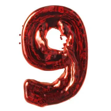 Number 9 red liquid Stock Illustration