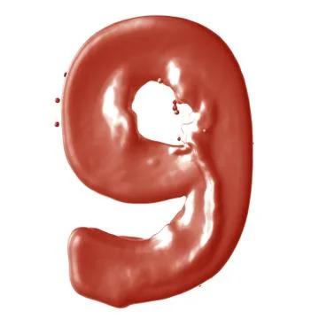 Number 9 red milk Stock Illustration