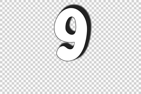 Number 9 on transparent background Stock Illustration