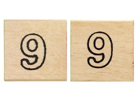 Number 9 on wood frames Stock Photos