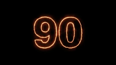 Number 90 fire Animation Stock Footage 276898109