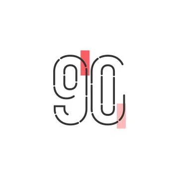 Number 90 Vector Template Design Illustration Design for Anniversary Celebrat Stock Illustration