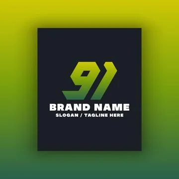 Number 91 logo design template. Stock Illustration