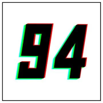 Number 93, ninety three vector desing logo.Dynamic, split-color, shadow of  n Stock Illustration